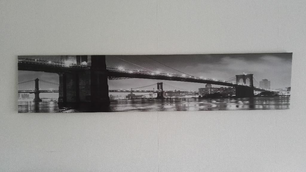 Canvas Brooklyn Brigde New York, Ophalen, Zo goed als nieuw, Schilderij, 100 tot 125 cm