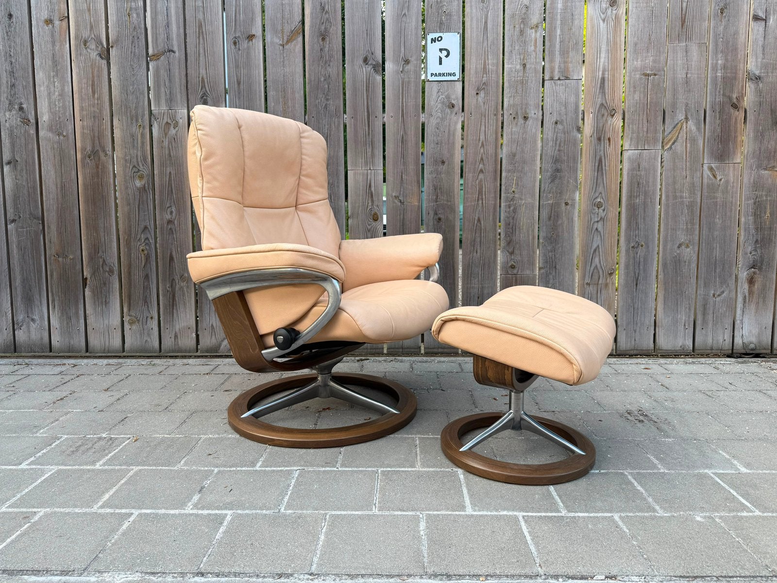 Stressless Mayfair met hocker, Ophalen of Verzenden, Zo goed als nieuw, Leer, Natuzzi himola durlet jori conform fsm lounge eames vitra