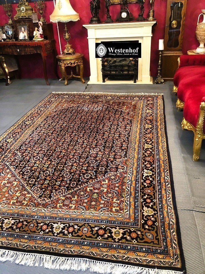 Perzisch tapijt handgeknoopt Bidjar Zanjan vloerkleed, Gebruikt, 200 cm of meer, Ophalen of Verzenden, 200 cm of meer