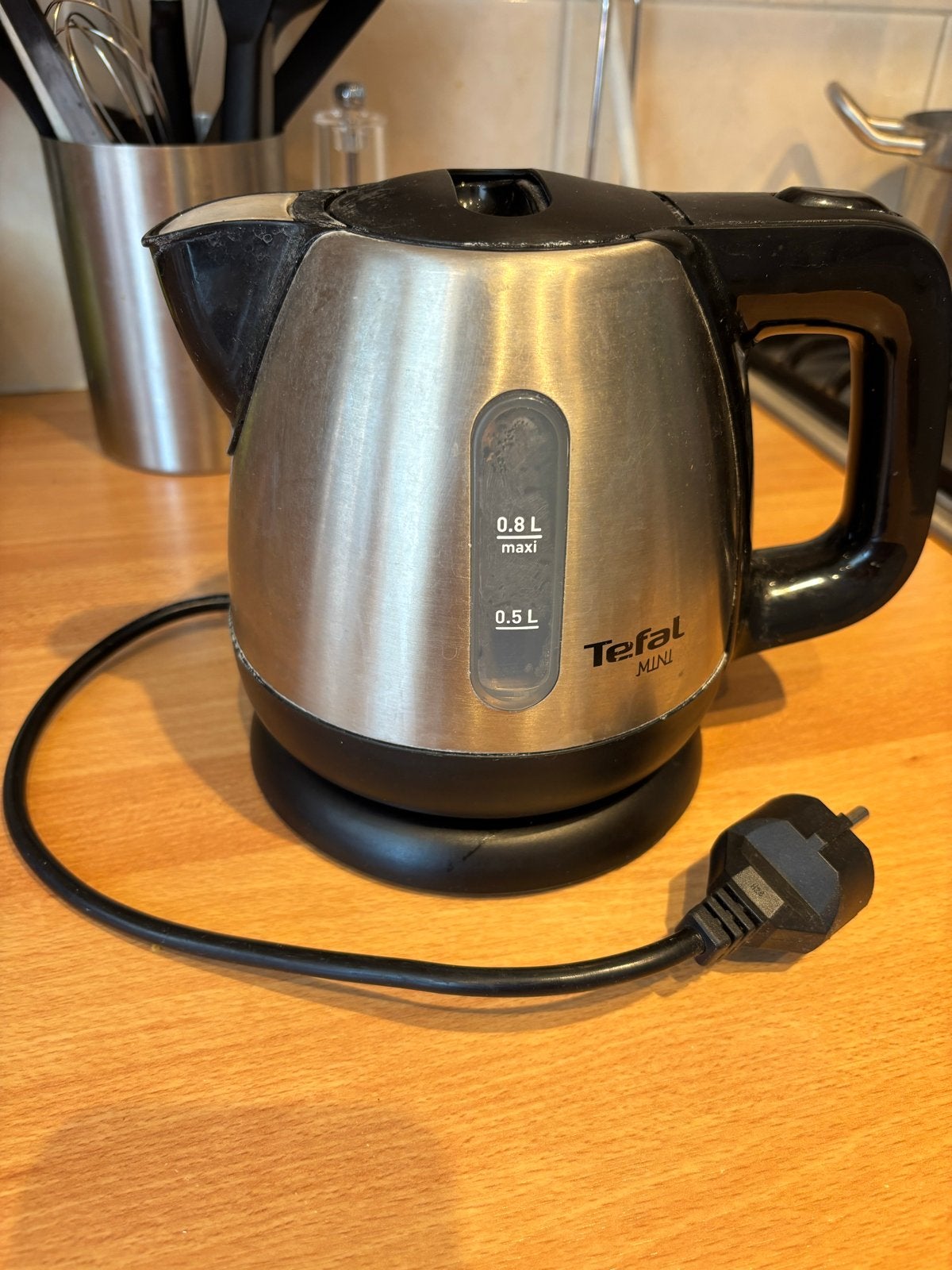 Tefal Mini Waterkoker - Compact en Handig, Minder dan 1 liter, Ophalen, Gebruikt, Rvs