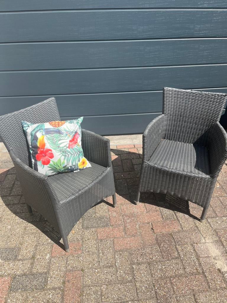 2 wickler tuinstoelen. Nu 25,-, Tuin en Terras, Tuinsets en Loungesets, Ophalen of Verzenden, Gebruikt, Kunststof