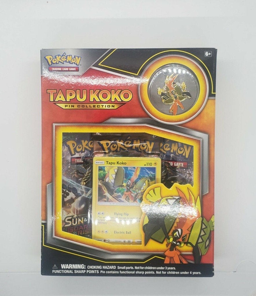 pokemon tapu koko pin collection sun moon box geseald, Ophalen of Verzenden, Zo goed als nieuw, Boosterbox, Foil