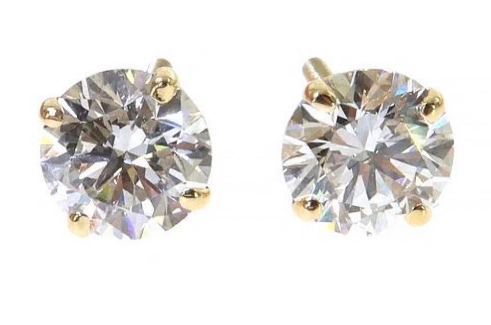 1.50ct Lab Diamond Stud Oorbellen VS1 F – 14K Goud – Nieuw, Nieuw, Ophalen of Verzenden, Met edelsteen, Knopjes of Stekers