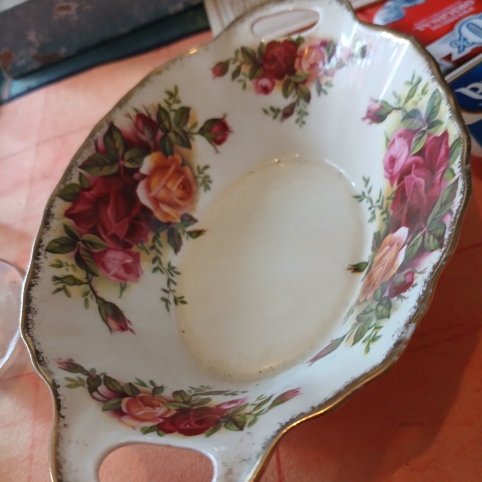 Royal Albert Old Country Roses Schaal en Limoges Bordje, Ophalen of Verzenden
