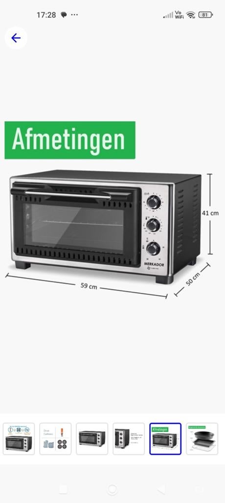 Vrijstaande oven 45 liter, makkelijk bedienbaar, Witgoed en Apparatuur, Ovens, Ophalen of Verzenden, Hete lucht, Minder dan 45 cm