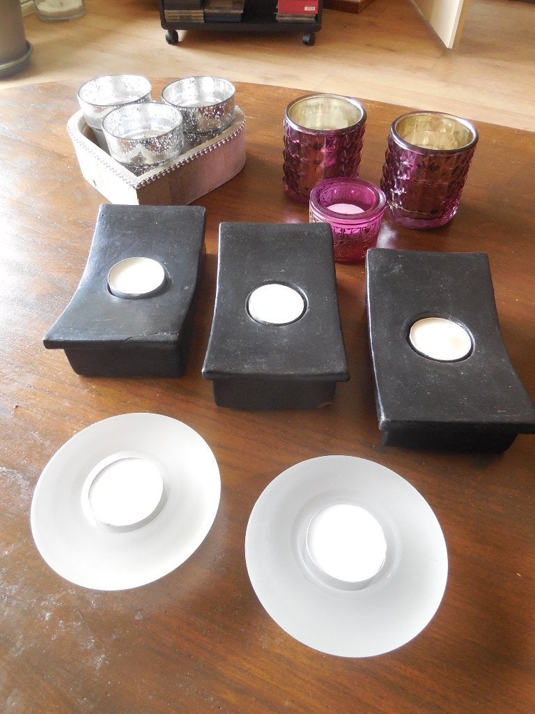 Diverse waxinelichthouders, Ophalen of Verzenden, Gebruikt, Overige materialen, Waxinelichthouder