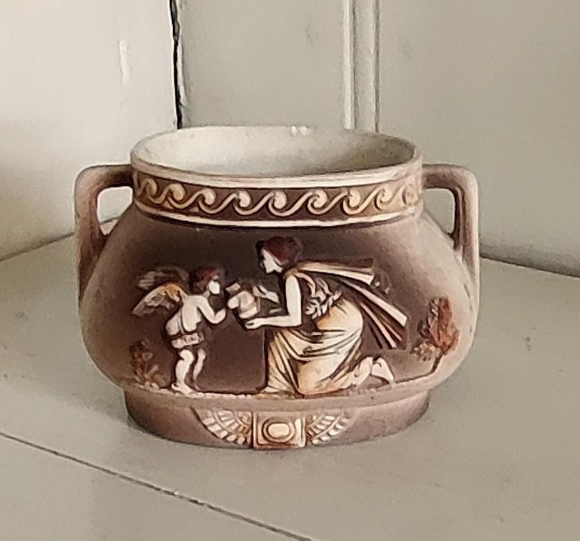 Prachtige sierbak – bloempot van bisquit porselein  1920, Ophalen of Verzenden