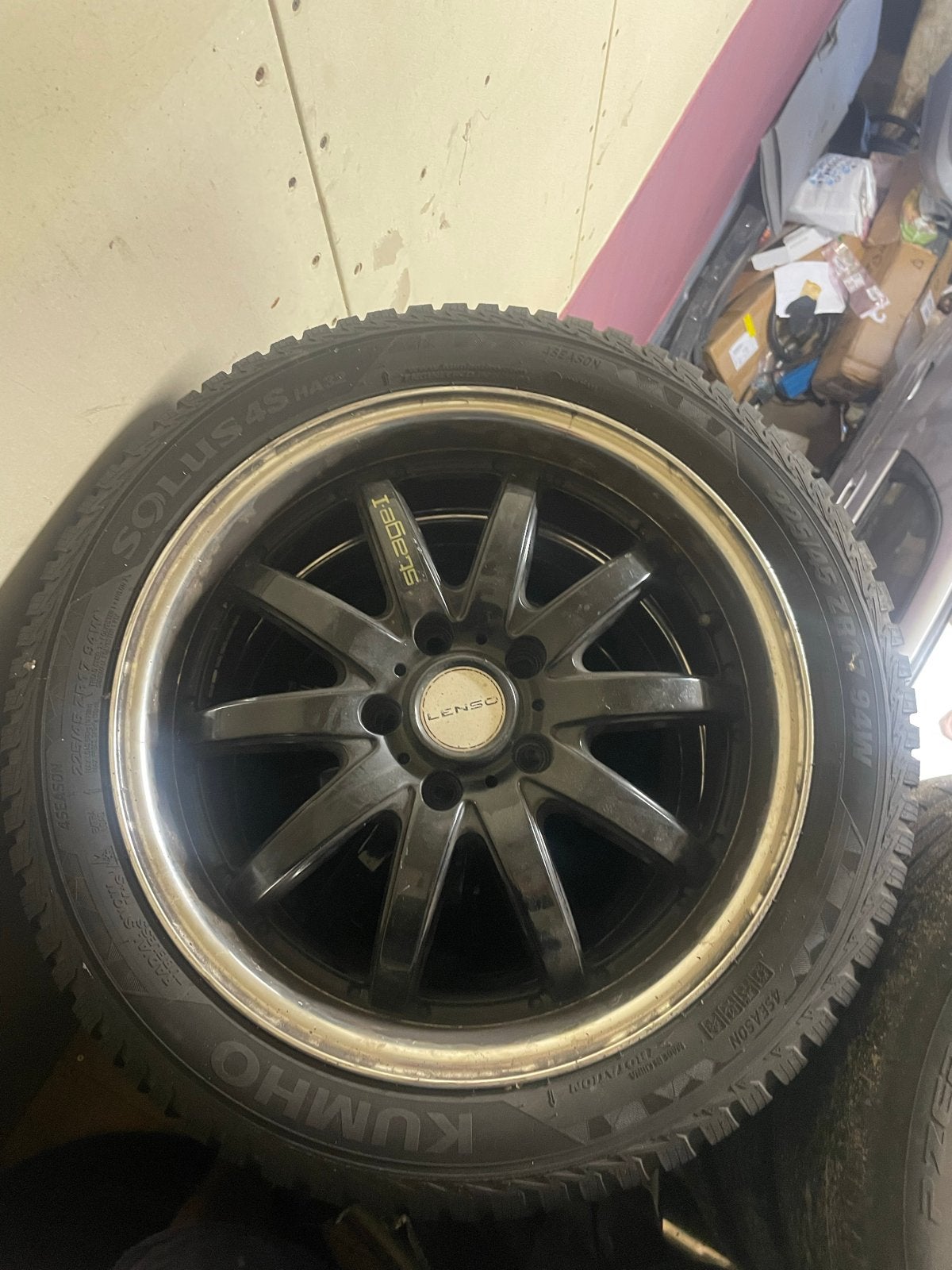 Lenso Stage1 Velgen met Kumho Solus 4S HA32 All Season Bande, Auto-onderdelen, Banden en Velgen, Ophalen, Gebruikt, Banden en Velgen
