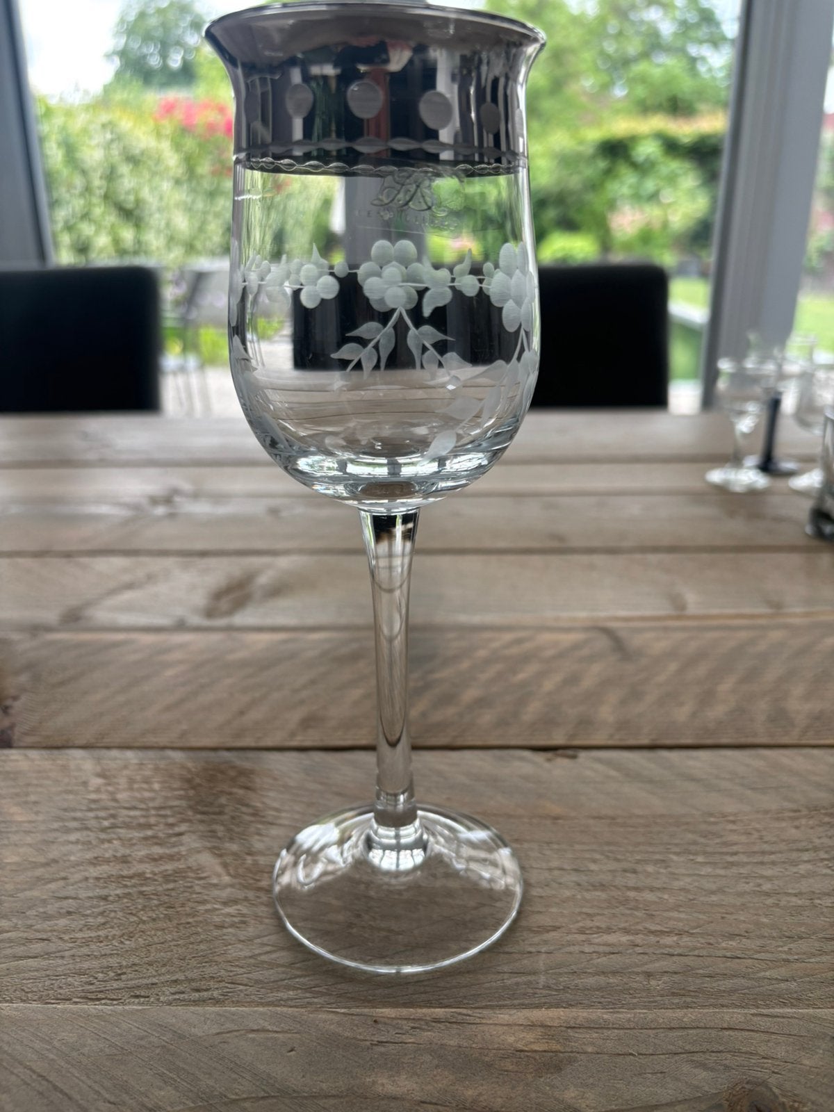 Lene Bjerre Kristallen Glas met Zilveren Rand - 20cm, Ophalen of Verzenden
