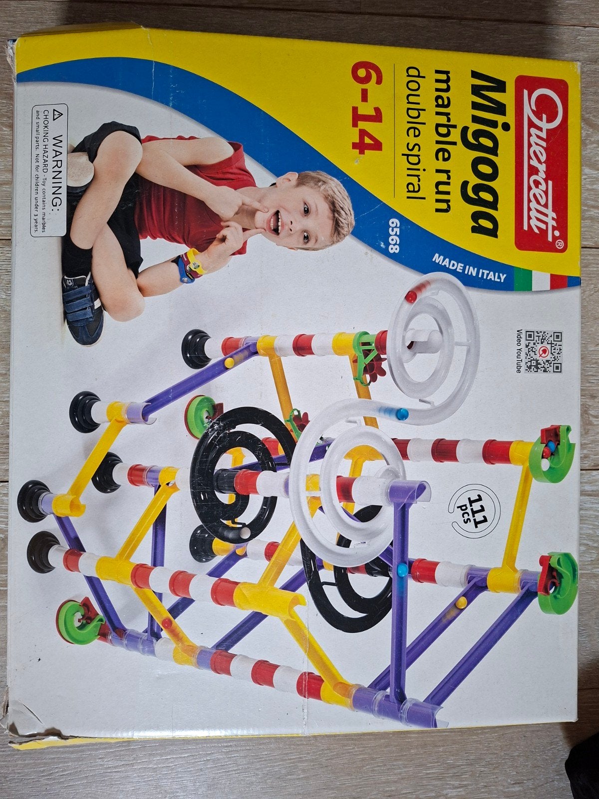 Quercetti Migoga Double Spiral knikkerbaan - 111 onderdelen, Ophalen, Gebruikt, Overige merken