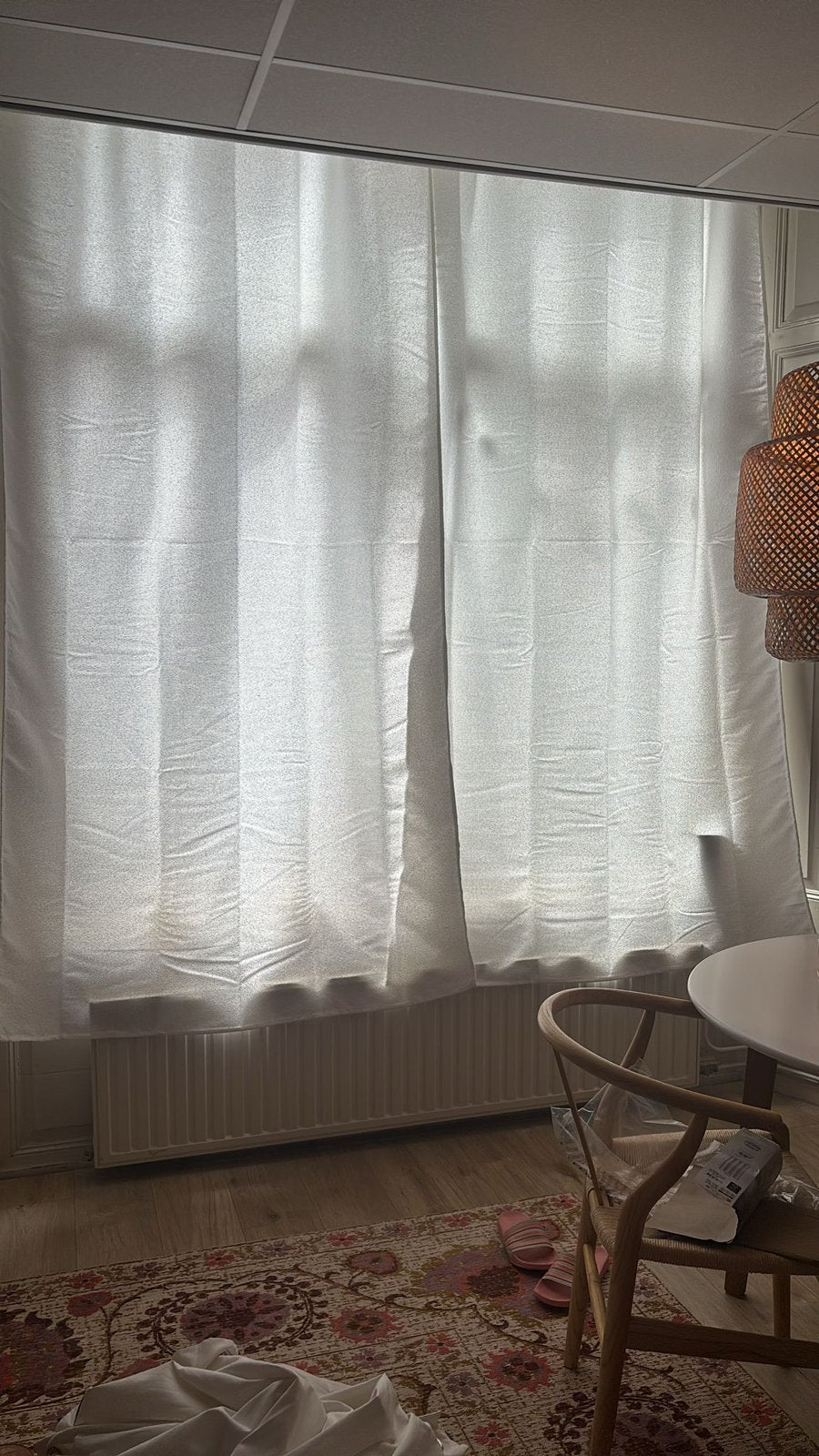 Boucle kant en klaar gordijnen wit, Ophalen, Nieuw, Boucle, 200 cm of meer