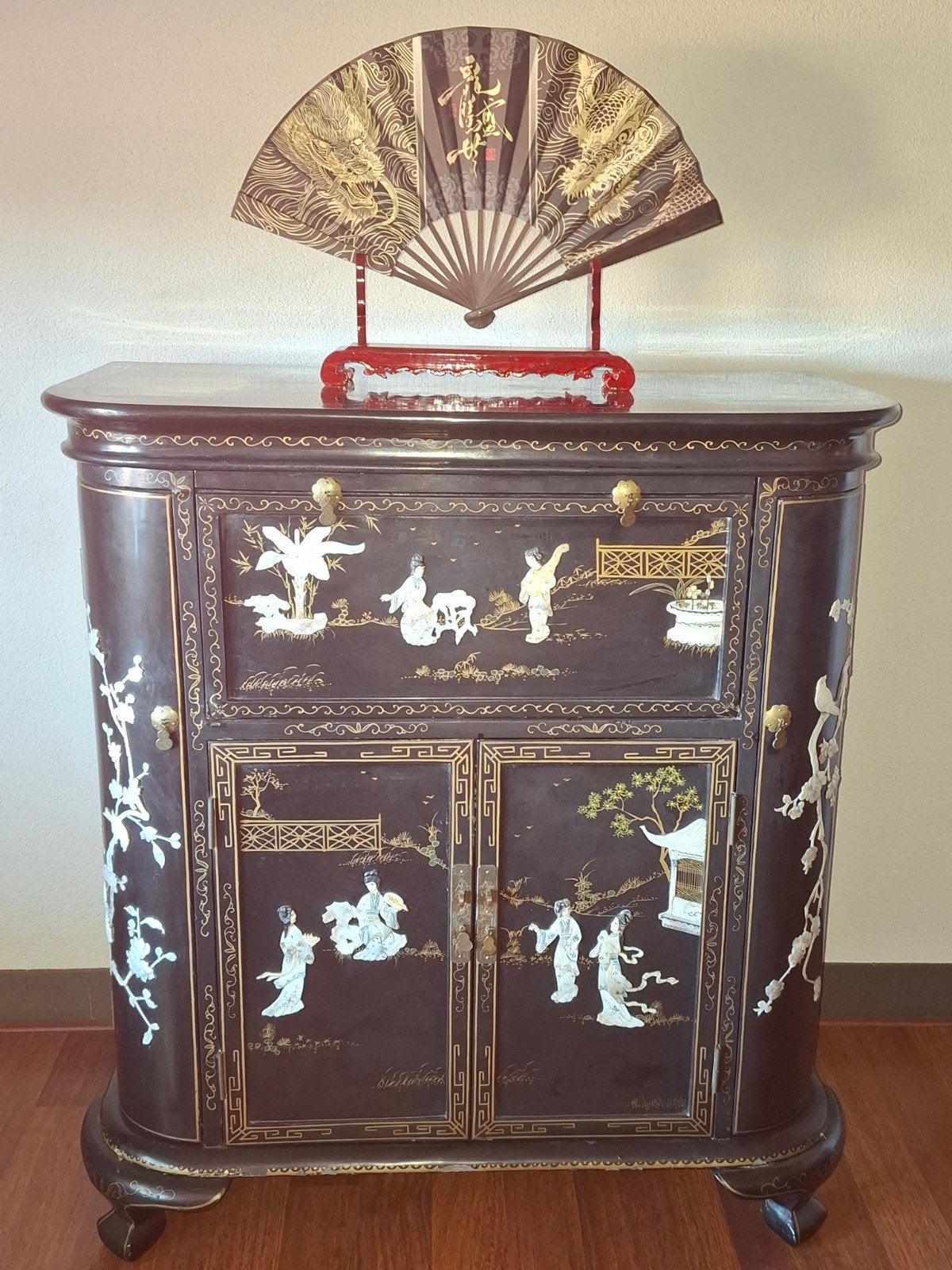 Exclusief Vintage Chinees Kabinet - Handgemaakt Lakkunstwerk, Ophalen