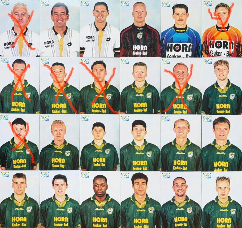 24 Spelerskaarten Fortuna Sittard - seizoen 1998/1999, Verzenden, Zo goed als nieuw, PSV, Spelerskaart