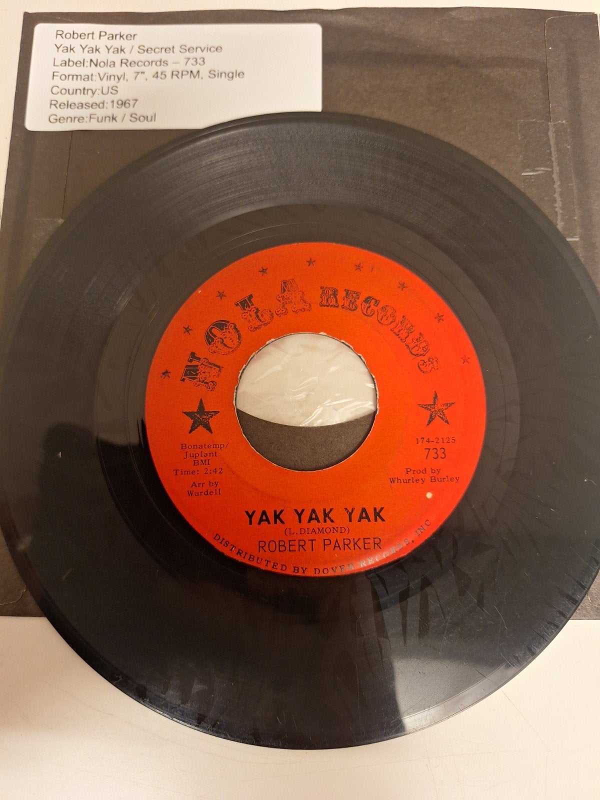 Robert Parker - Yak, Yak, Yak, 1967., Verzenden, 7 inch, R&B en Soul