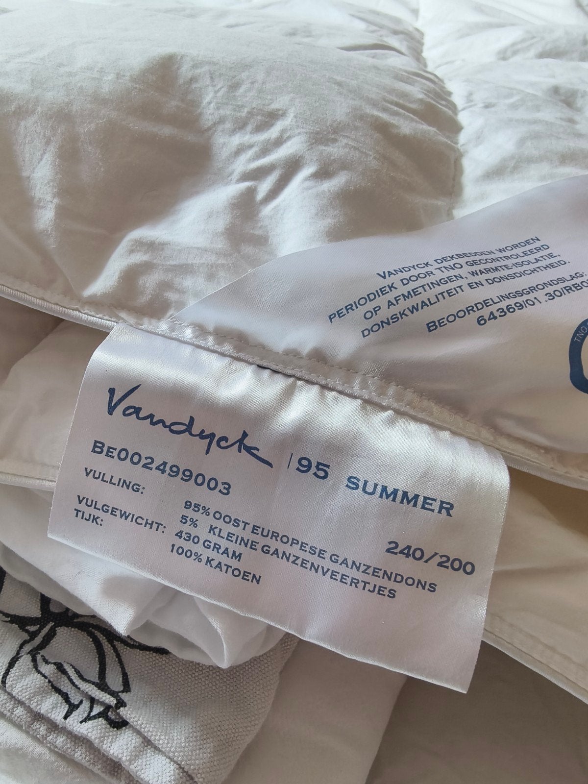 Vandyck 95 Summer Dons dekbed 240/200 neuw!!! 95%ganzendons, ???, Wit, Ophalen of Verzenden, Deken of Dekbed