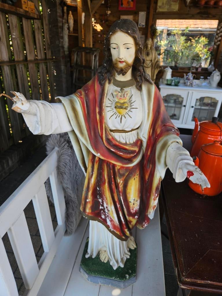Groot Heilig Hart Beeld van Jezus - Jezus Christus, Antiek en Kunst, Ophalen of Verzenden