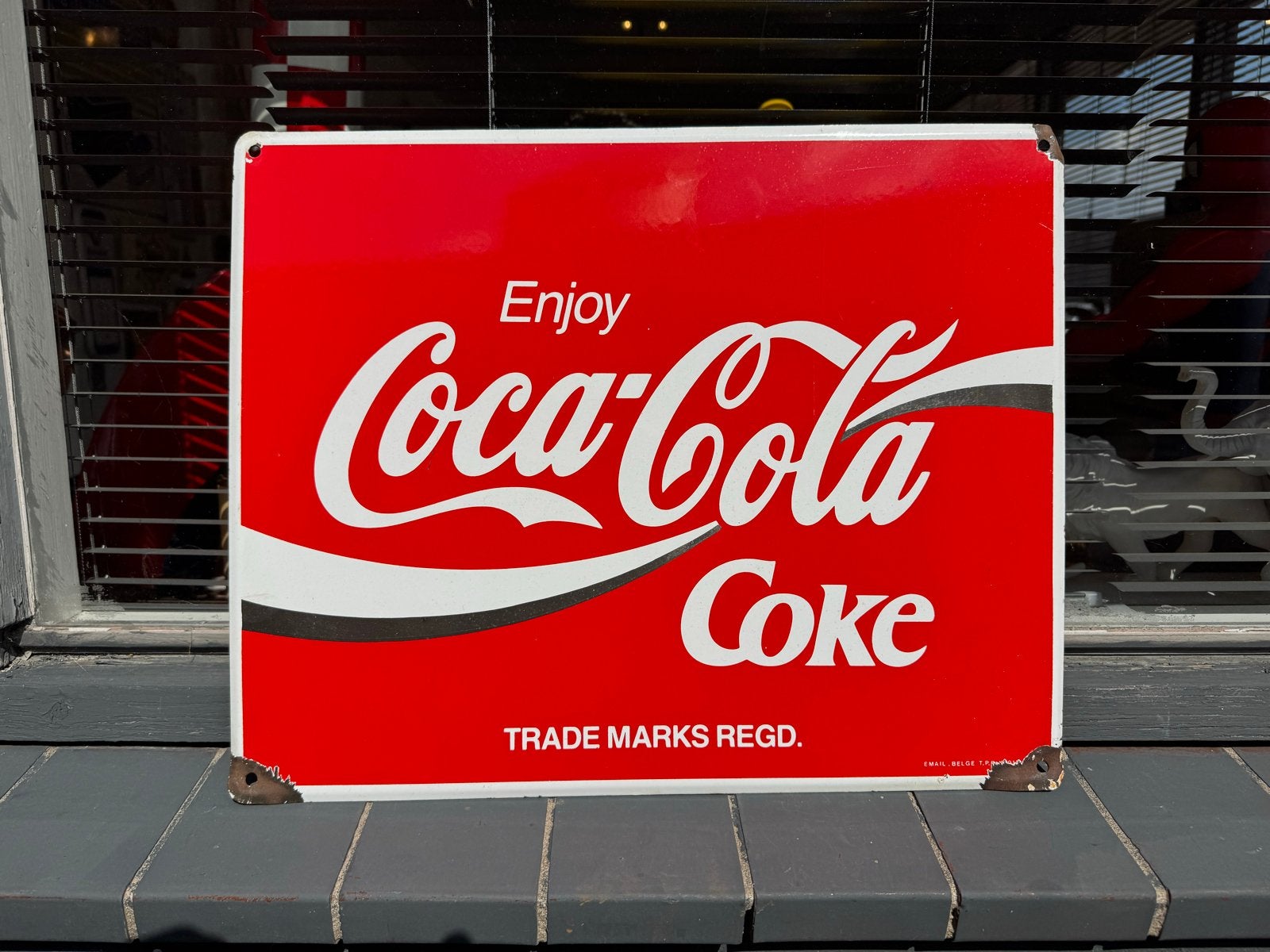 Vintage Coca-Cola Emaille Reclamebord - Origineel, Ophalen of Verzenden