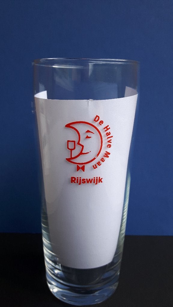 Heineken glas dubbeldruk De Halve Maan Rijswijk, Ophalen of Verzenden, Nieuw, Glas of Glazen, Heineken