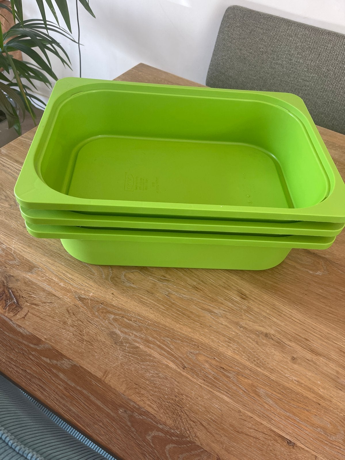 Set van 3 groene IKEA trofast bakken, Gebruikt, Ophalen of Verzenden, 75 tot 100 cm, Minder dan 50 cm