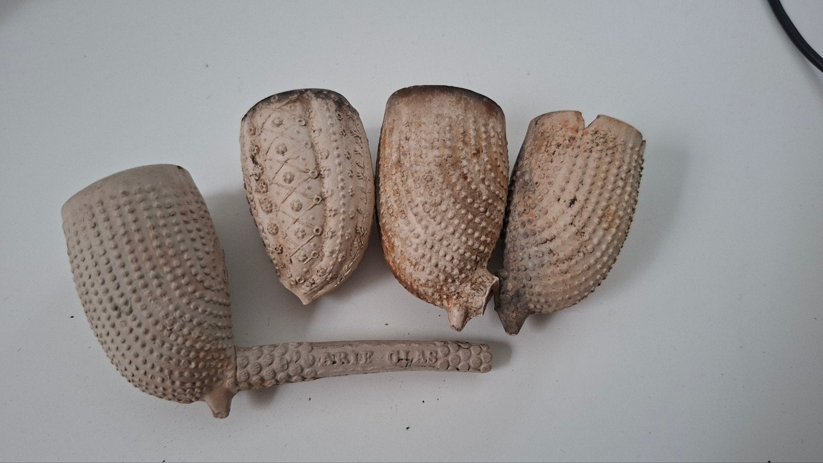 Antieke kleipijpen - set van 4, Ophalen of Verzenden, Gebruikt