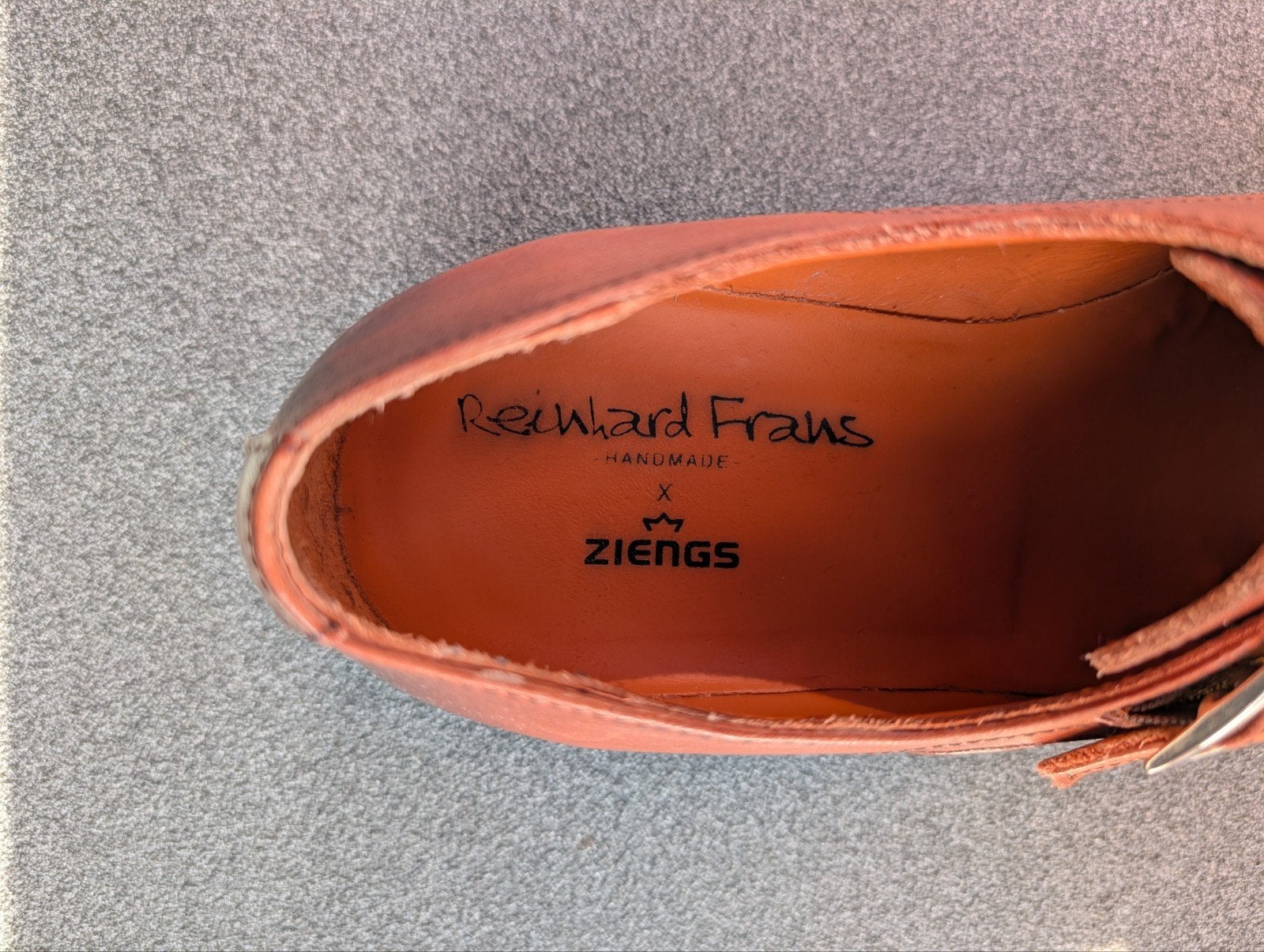 Leren cognac kleur gespschoenen, Bruin, Van Lier, Ophalen of Verzenden, Gespschoenen