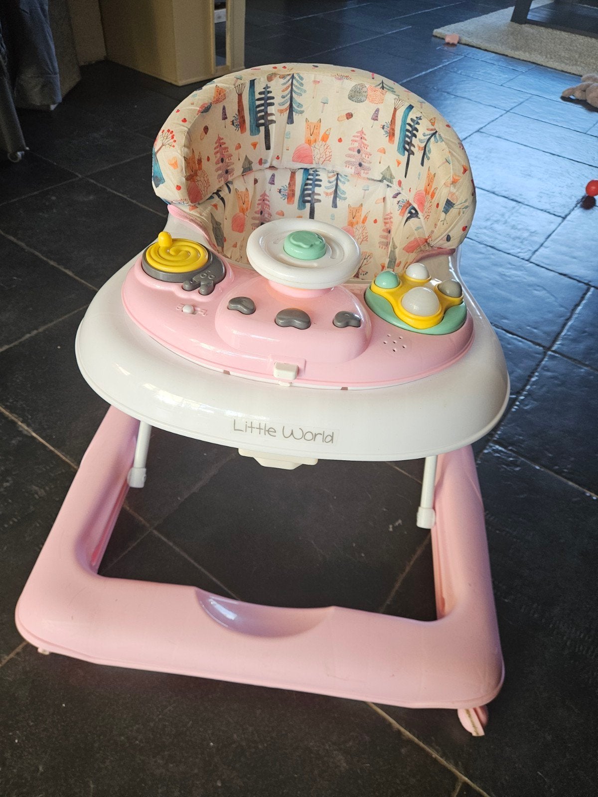 Roze Little World Babywalker met speelblad, Ophalen, Gebruikt