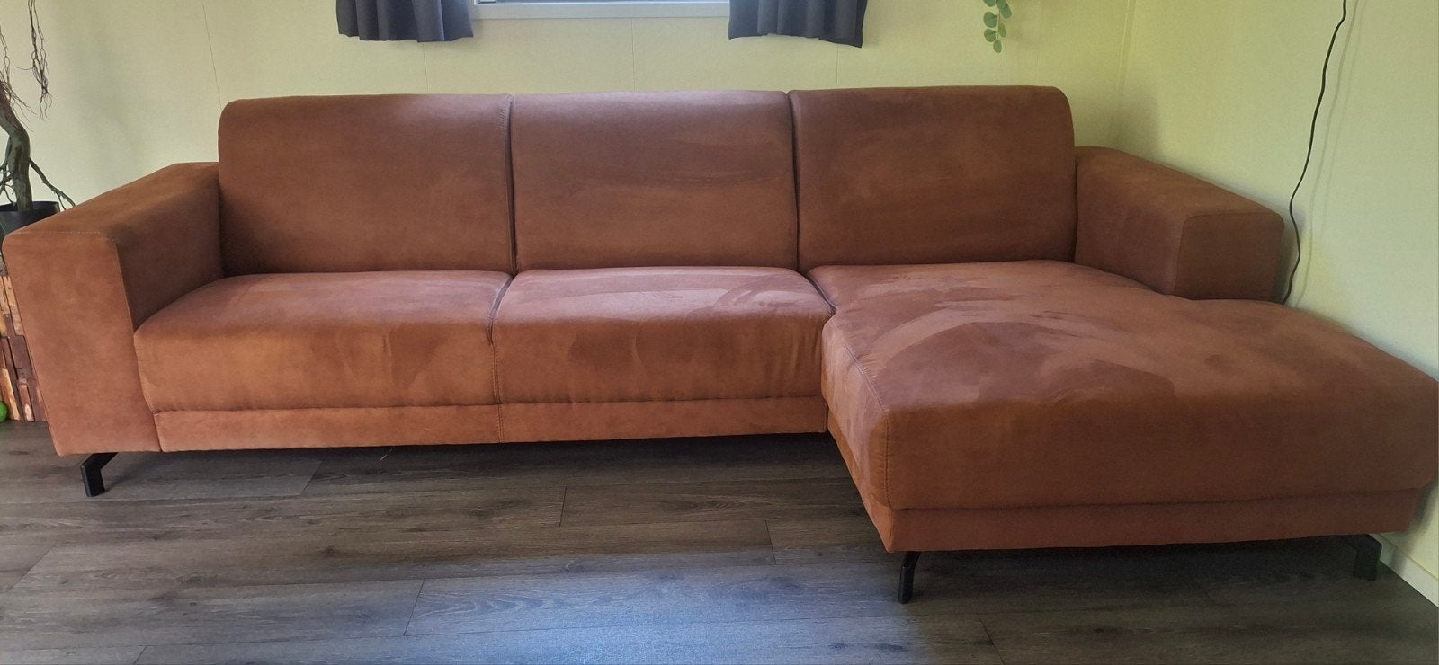loungebank met 2,5 zits. Microvezel Zaria Rust - bruinroest, Huis en Inrichting, 250 tot 300 cm, Hoekbank, 75 tot 100 cm, Ophalen of Verzenden