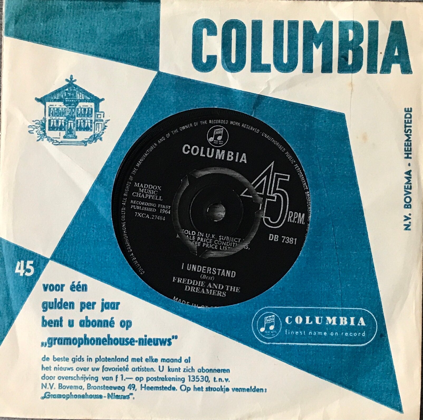 Freddie and the Dreamers - I understand (UK’64)NL30/UK5/US36, Verzenden, Zo goed als nieuw, 7 inch