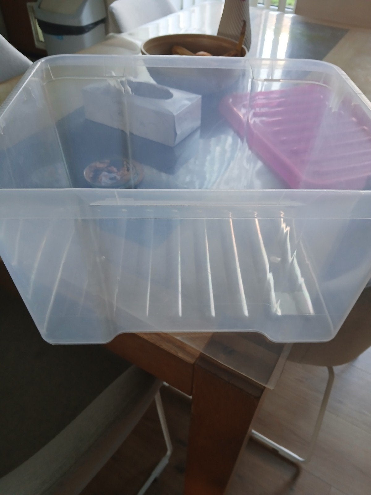 Transparante opbergbak zonder deksel, Ophalen, Gebruikt