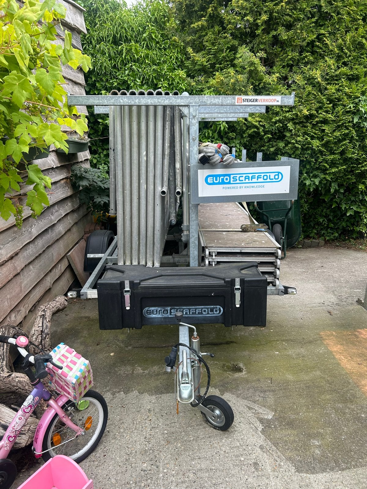 Rolsteiger met aanhanger, 8.3m werkhoogte, 3 delen, Doe-het-zelf en Verbouw, Ophalen, Gebruikt, Rolsteiger of Kamersteiger, 5 meter of hoger