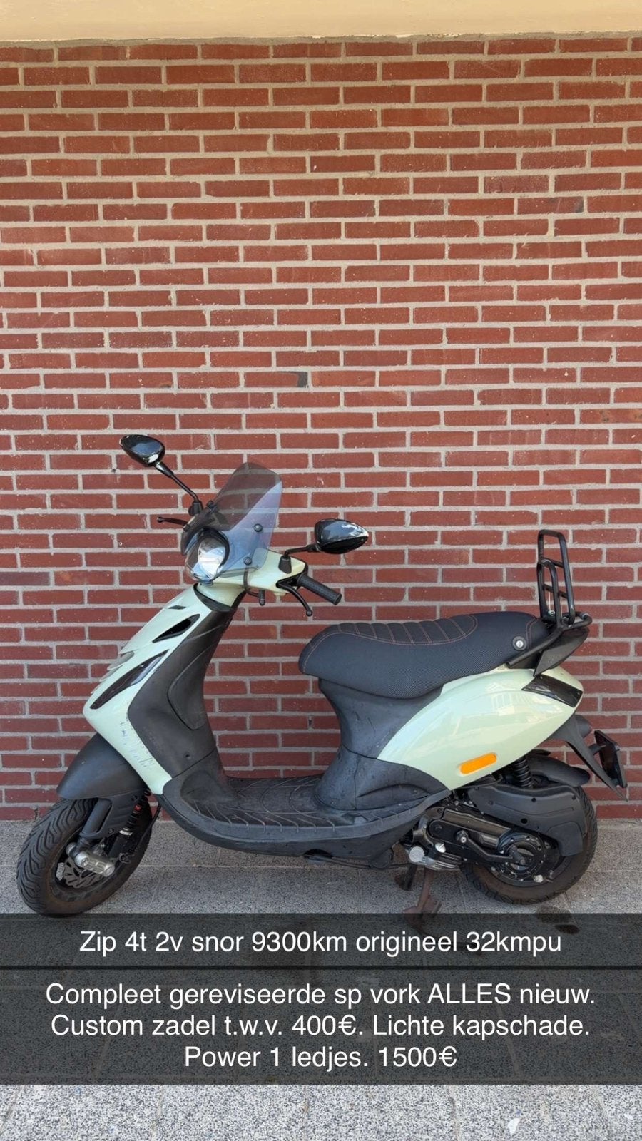 Piaggio zip 4t 2v snor 9300KM sp, Fietsen en Brommers, Scooters | Piaggio, Ophalen, Zo goed als nieuw, Benzine, Zip