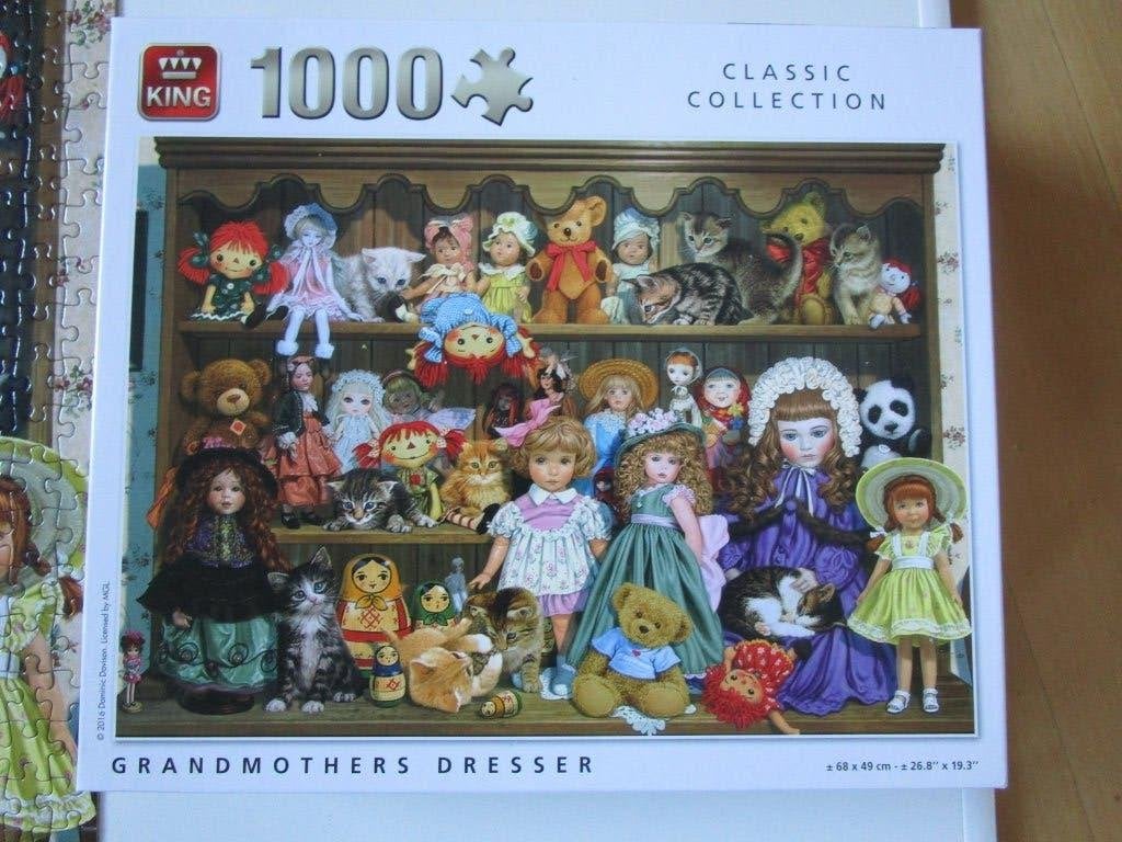 King classic legpuzzel - print Grandmothers Dresser, Ophalen of Verzenden, 500 t/m 1500 stukjes, Zo goed als nieuw, Legpuzzel