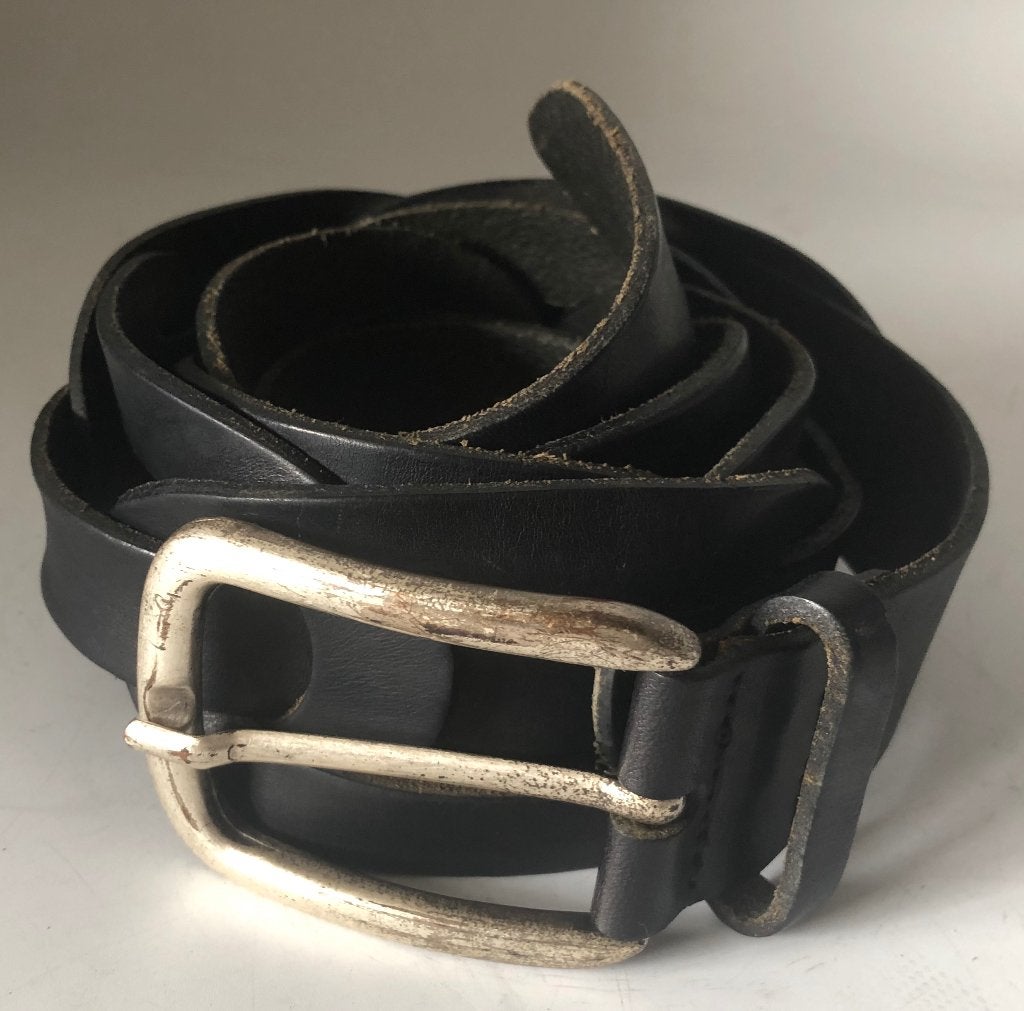 Fred de la Bretoniere. Zwarte brede leren riem. 85 cm., Fred de la Bretoniere, 80 tot 90 cm, 5 cm of meer, Tailleriem