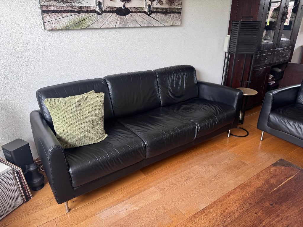 bankstel, Huis en Inrichting, Ophalen, Gebruikt, Leer, Modern