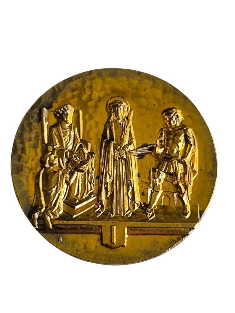 999 zilver massief kruisweg 14 delen goud verguld, Ophalen of Verzenden, Zilver