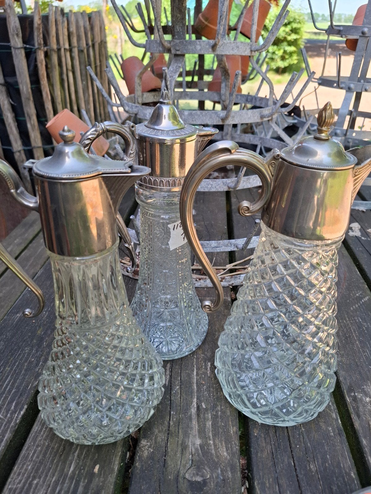 Oude vintage Engelse Claret Jug kristallen karaf wijnkaraf, Ophalen of Verzenden