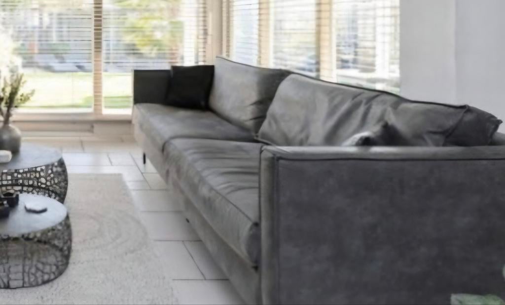 4-zits bank microvezelleer, Ophalen, 250 tot 300 cm, Overige materialen, 75 tot 100 cm