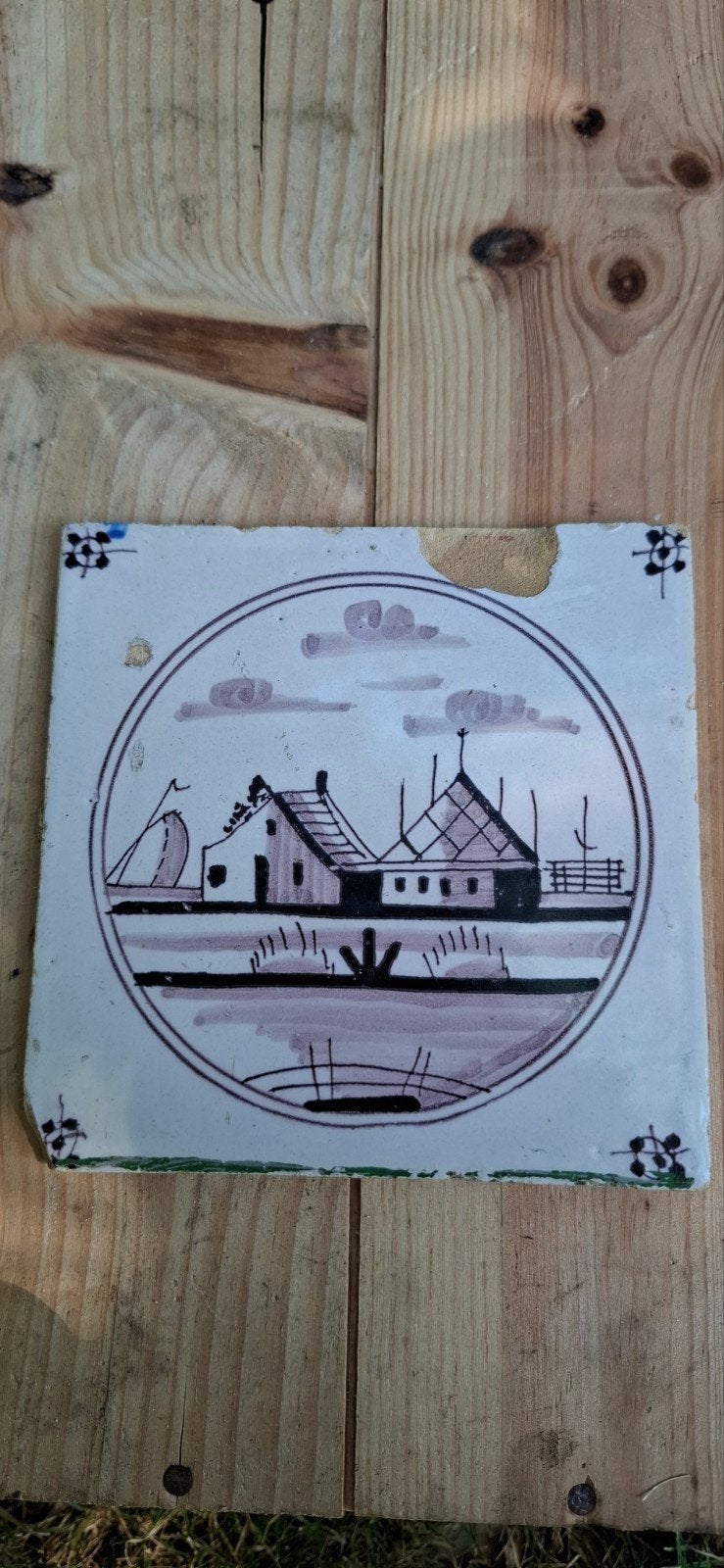 14 antieke tegel Makkum of Harlingen rond 1850, Ophalen of Verzenden