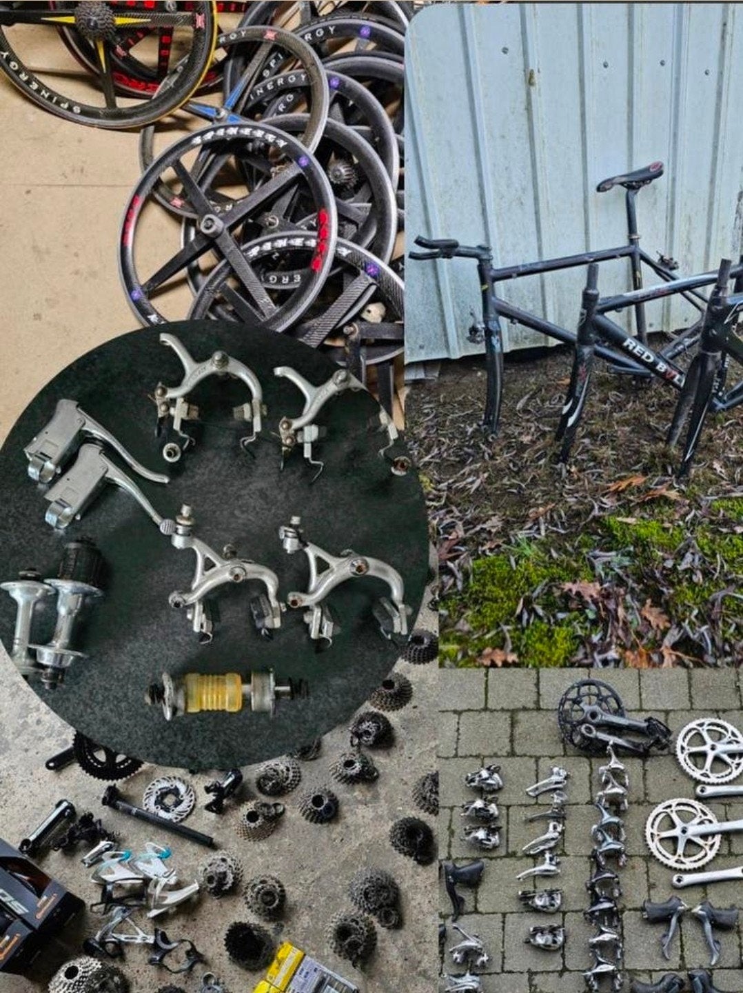 Racefiets onderdelen, groepsets, wielsets, frames, etc.., Fietsen en Brommers, Fietsonderdelen, Ophalen, Gebruikt, Racefiets, Carbon