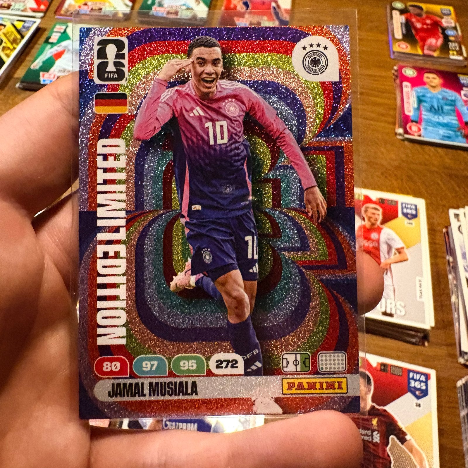 Jamal Musiala FIFA World Cup 2026 Adrenalyn XL Limited Editi, Ophalen of Verzenden, Zo goed als nieuw, Buitenlandse clubs, Spelerskaart