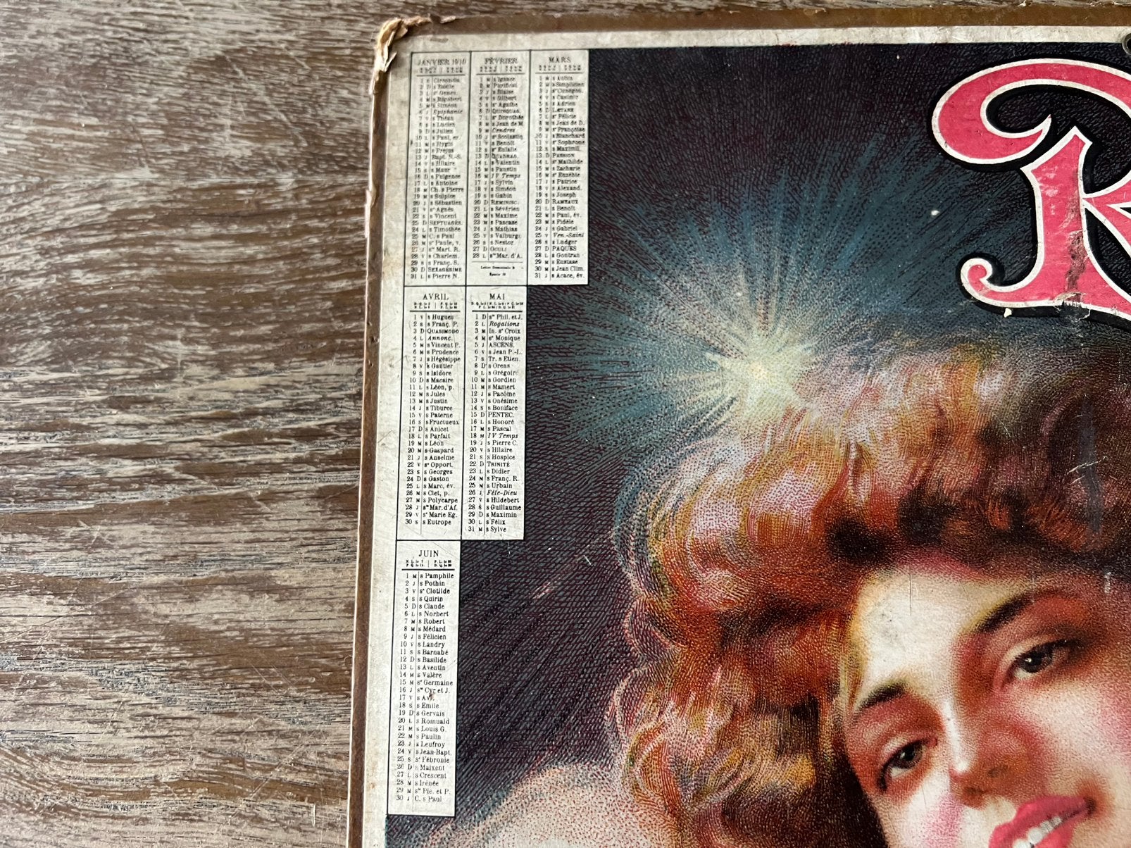 PRACHTIGE ANTIEKE RECLAME OP KARTON “ RIZLA”, Verzamelen, Ophalen, Gebruikt, Reclamebord