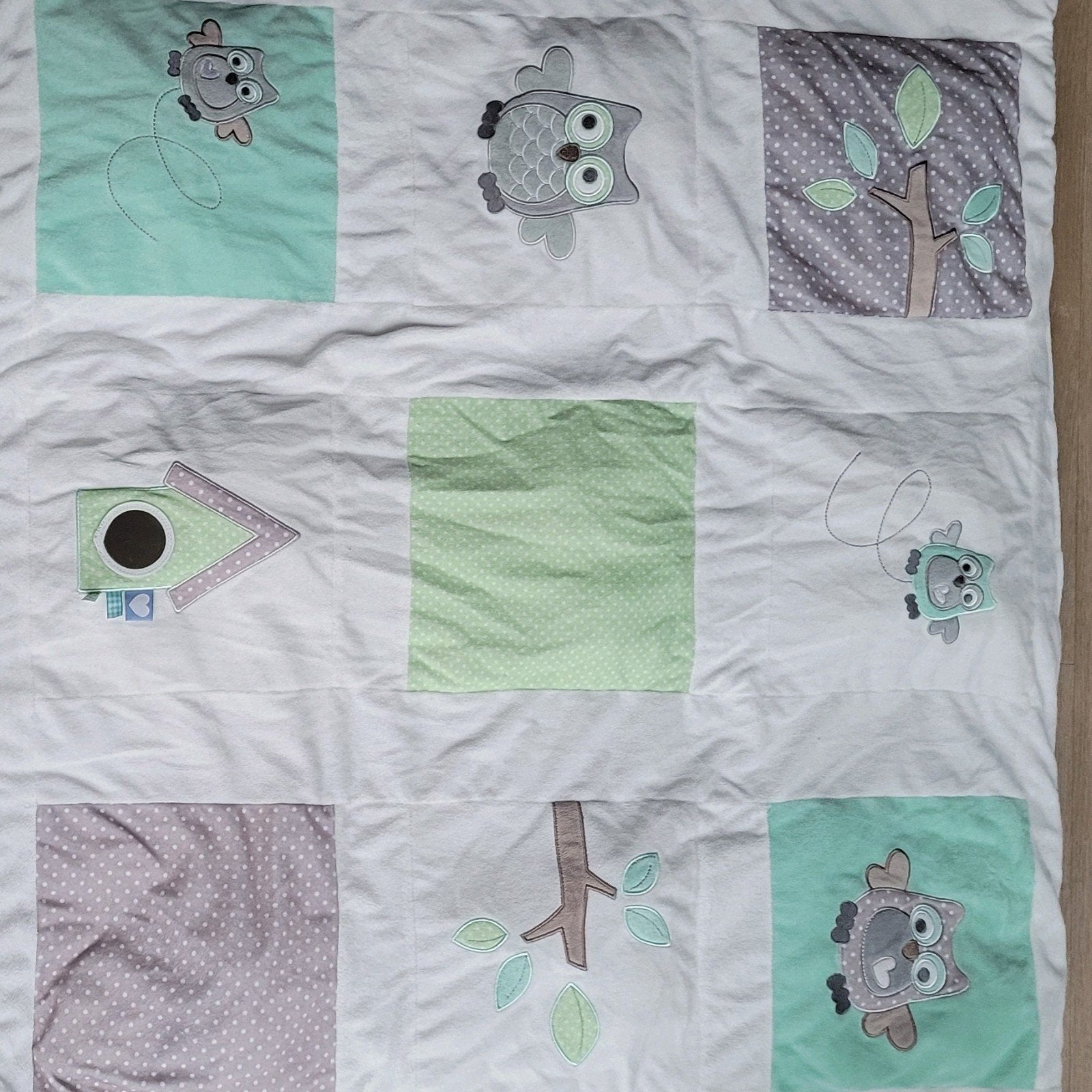 Schattig babykleed met uiltjes - 80x97cm, Gebruikt, Jongetje of Meisje, Wit, Overige typen