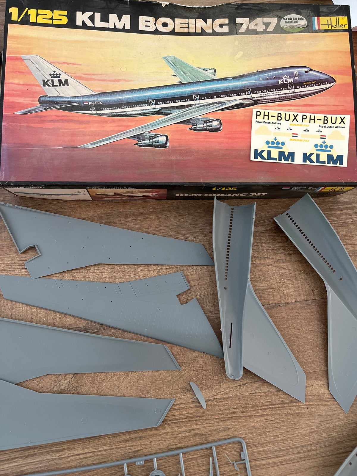 Heller KLM Boeing 747 Modelbouw Vliegtuig 1/125, Hobby en Vrije tijd, Modelbouw | Vliegtuigen en Helikopters, 1:72 tot 1:144, Ophalen of Verzenden