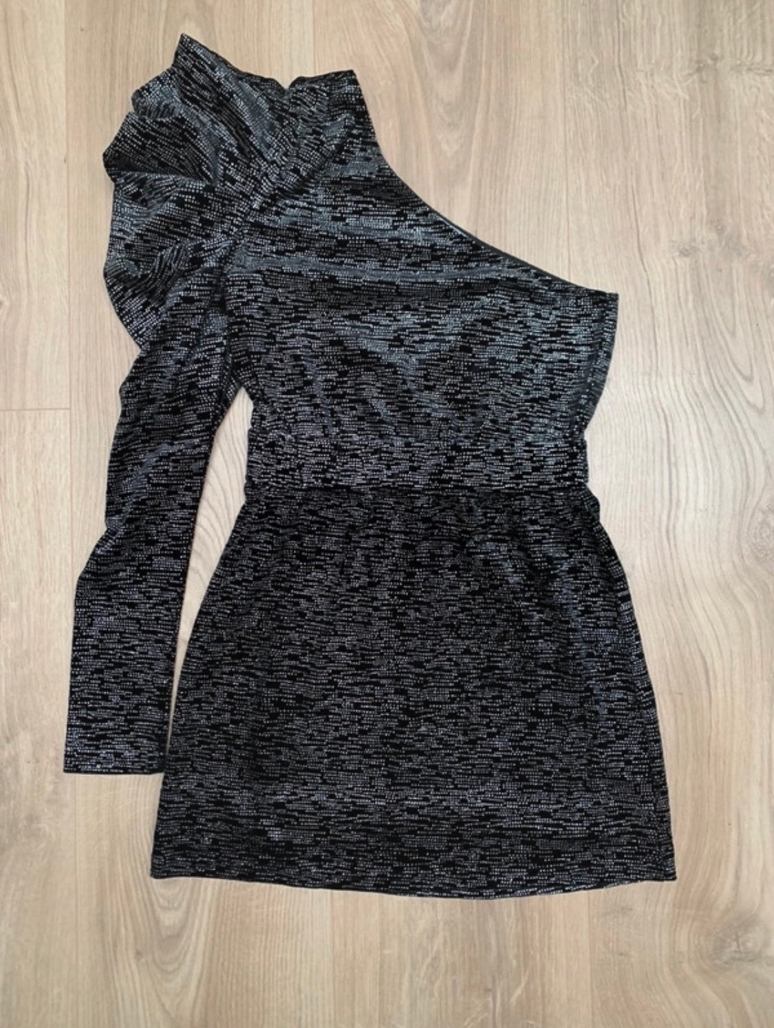 Loavies glitter one-shoulder jurk maat S, Zwart, Ophalen of Verzenden, Zo goed als nieuw, Maat 36 (S)