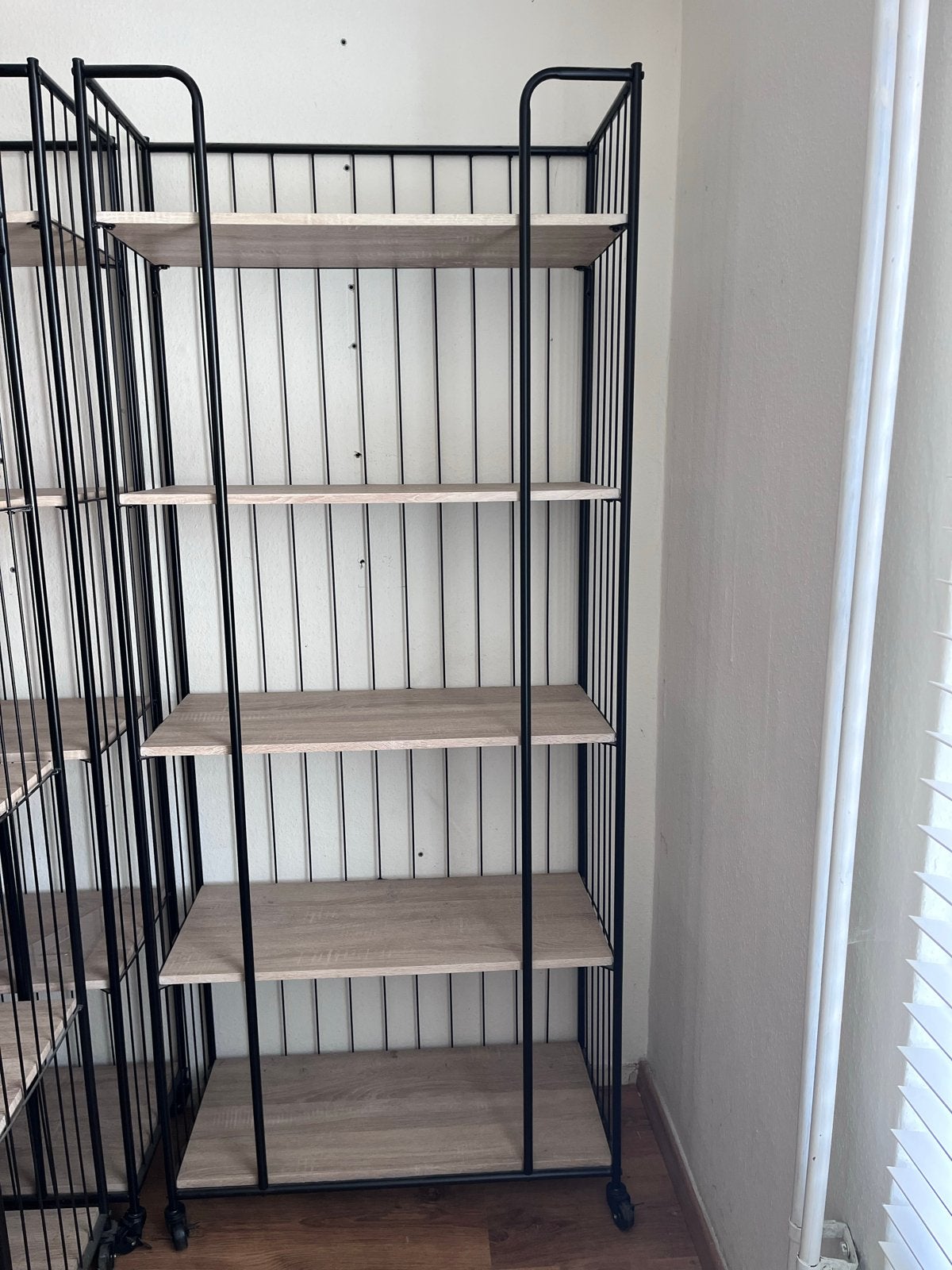 Bakkersrekken (6 stuks) met metalen frame en houten planken, Ophalen, Met plank(en), Gebruikt, 100 tot 150 cm