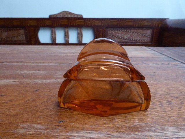 Art deco persglazen deksel doosje, Antiek en Kunst, Ophalen of Verzenden