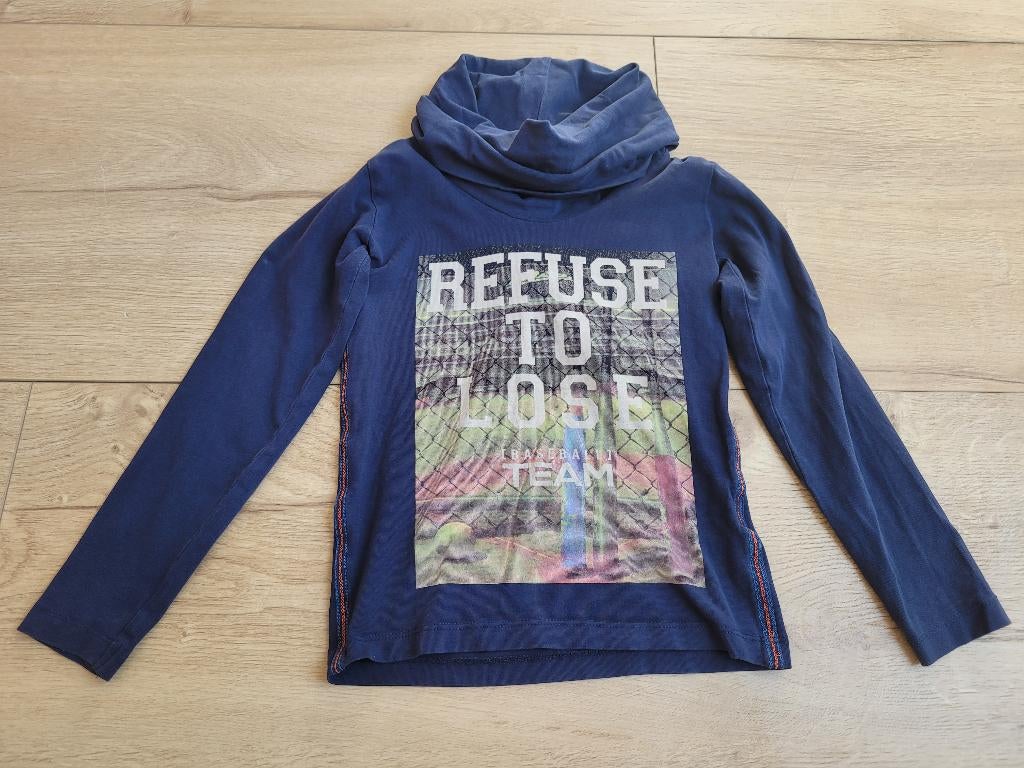 NAME IT blauwe longsleeve met grote kol maat 116 ~ IM3005, Kinderen en Baby's, Kinderkleding | Maat 116, Gebruikt, Jongen, Shirt of Longsleeve