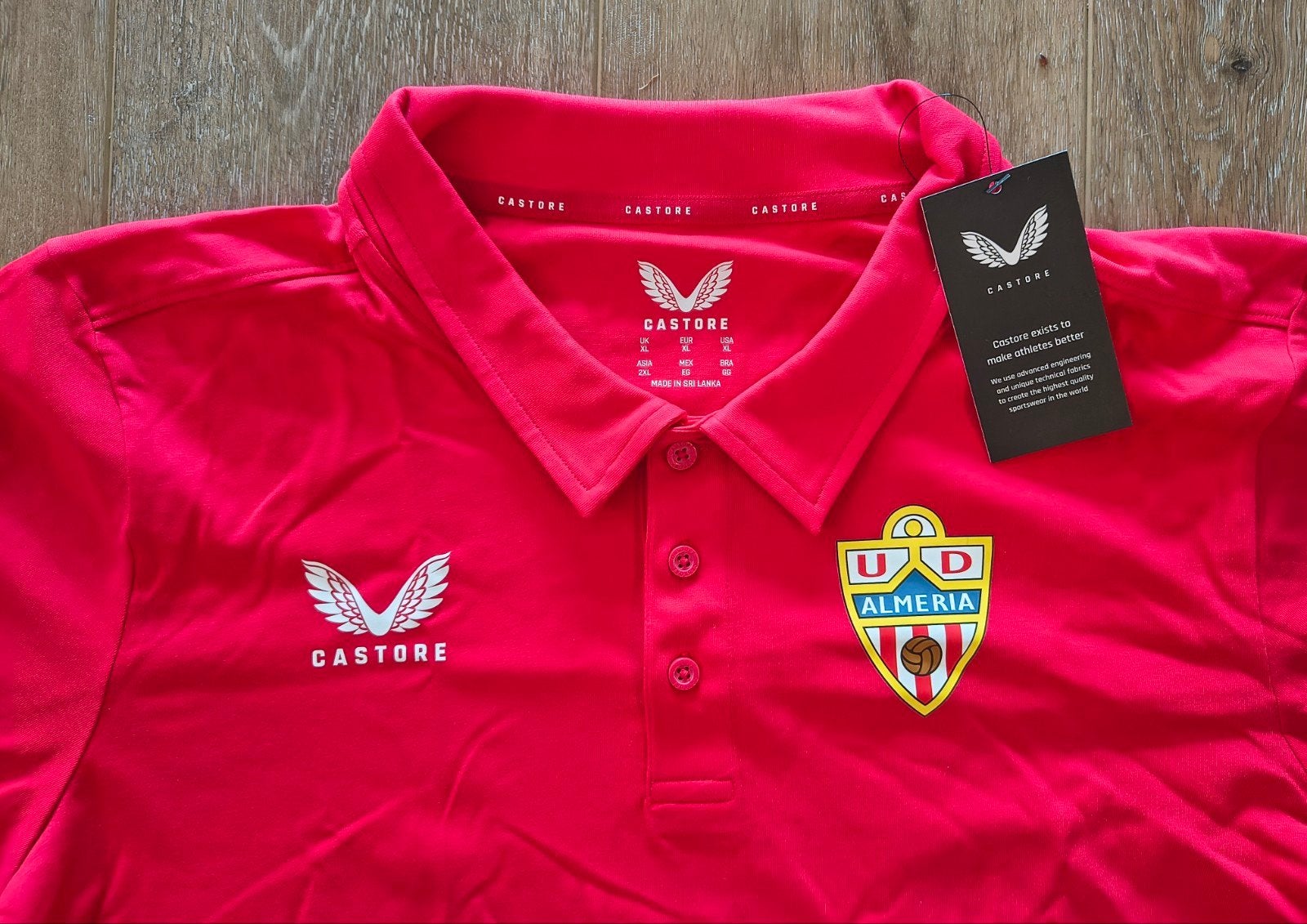 Nieuw UD Almeria Castore voetbalpolo maat XL, Maat XL, Verzenden, Nieuw, Shirt