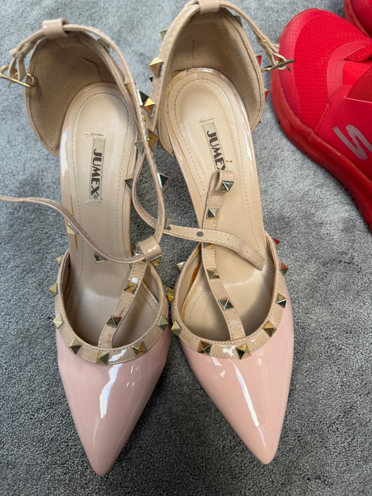 JUMEX Roze Pumps met Gouden Studs, Verzenden, Zo goed als nieuw, Roze, Pumps