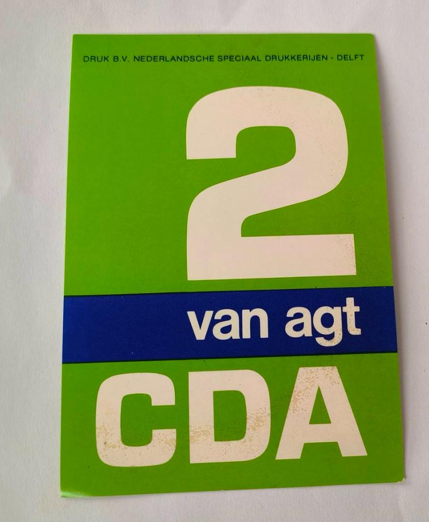 Sticker CDA van Agt (7), Ophalen of Verzenden, Zo goed als nieuw, Bedrijf of Vereniging